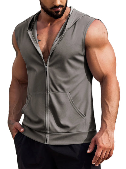 Sports Sleeveless Tank Top Hoodie