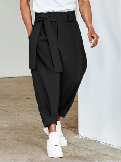 Solid Color Pocket Cropped Pants