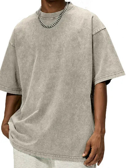 Vintage Washed And Distressed Cotton T-Shirt