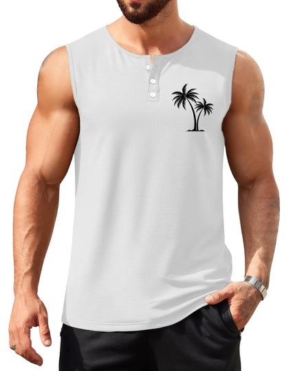 Sports Coconut Print Sleeveless Vest