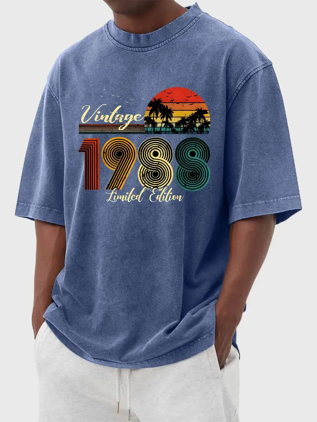 Vintage Hawaiian Print Short Sleeve T-Shirt