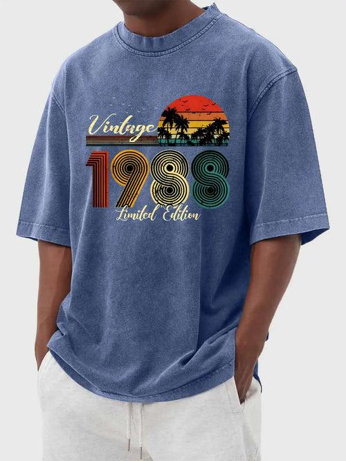 Vintage Hawaiian Print Short Sleeve T-Shirt