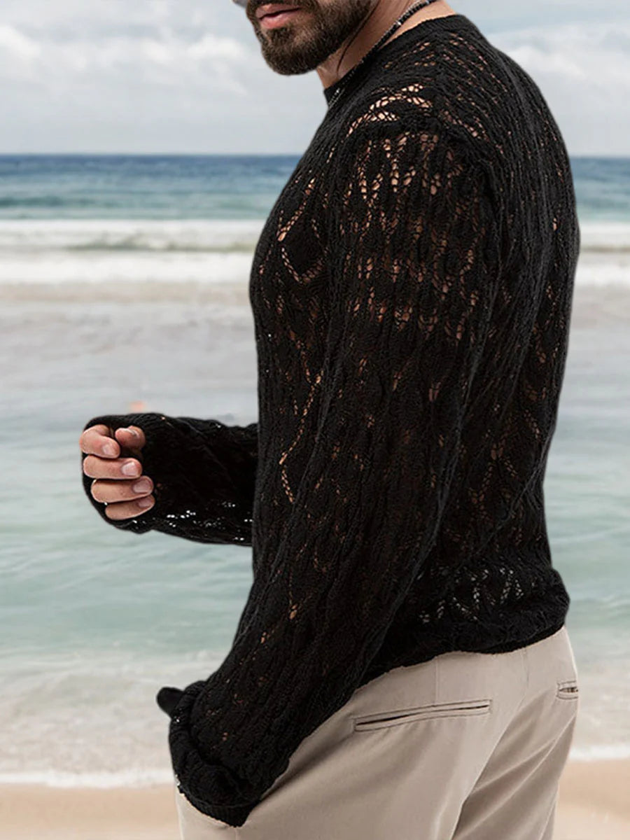 Lightweight Hollow Long Sleeve Sweater