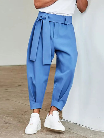 Solid Color Pocket Cropped Pants