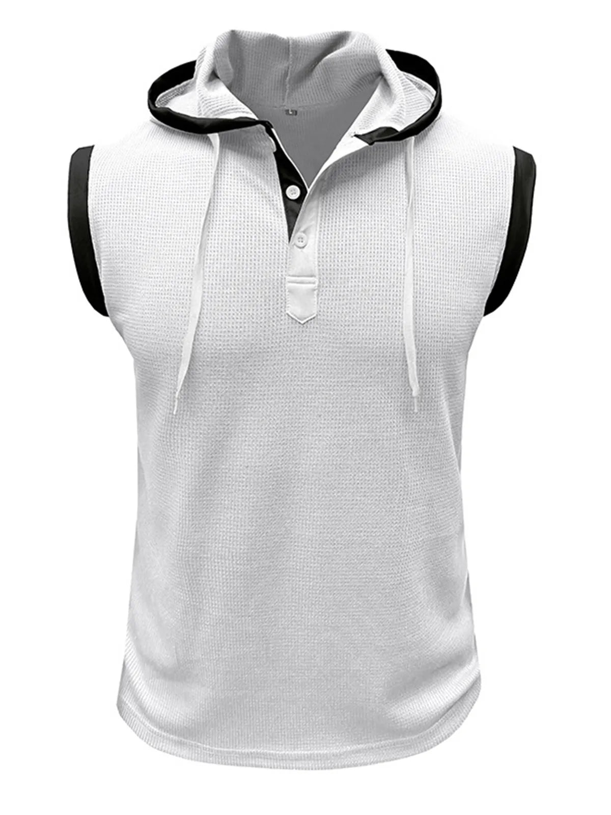 Waffle Hooded Sleeveless Tank Top