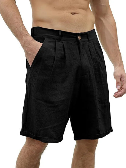 Classic Cotton And Linen Beach Shorts