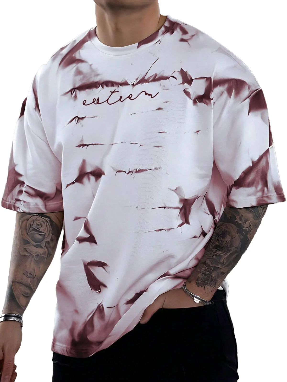 Tie-Dye Printed Short Sleeve T-Shirt