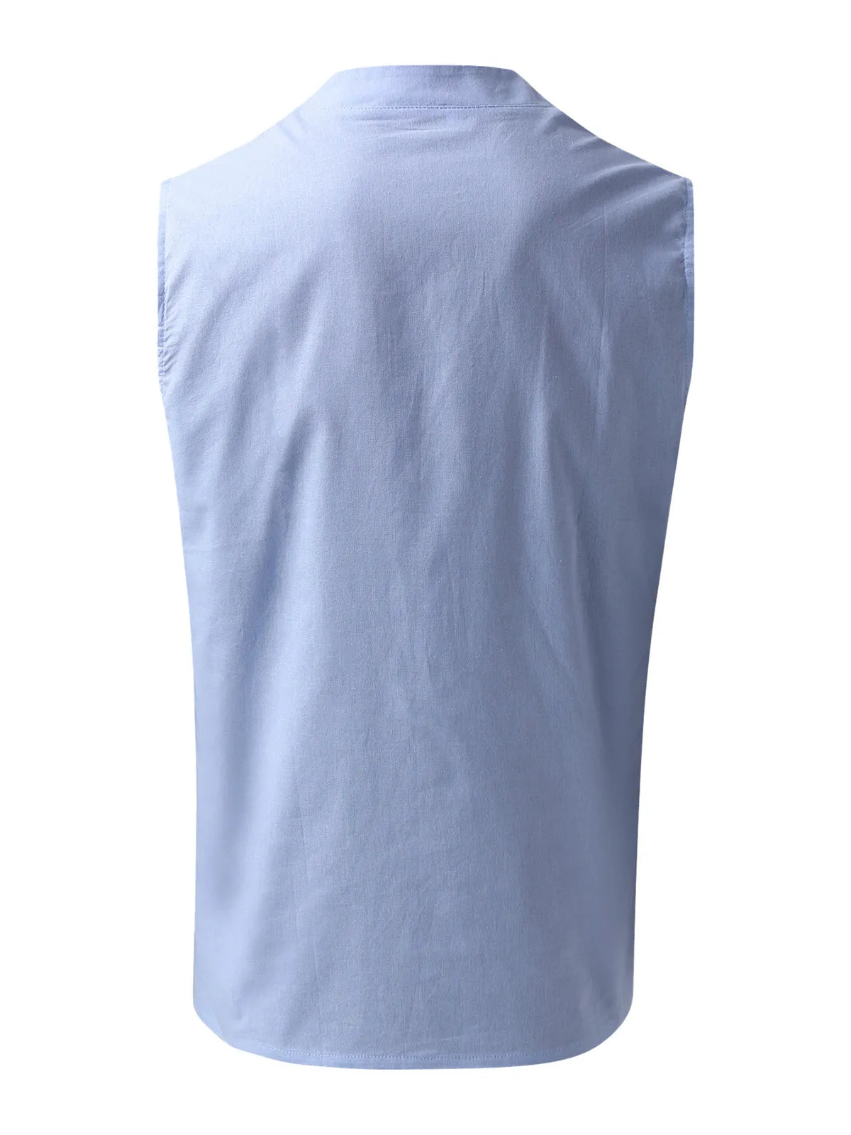 Cotton Linen Henley Sleeveless Vest