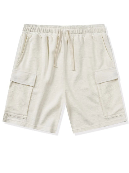 Loose Textured Solid Color Shorts
